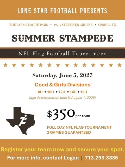 Summer Stampede 2027 Flag Football Tournament poster